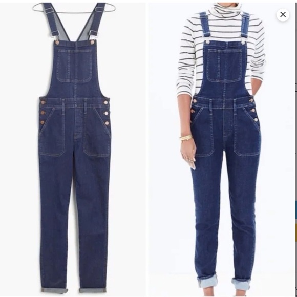 Madewell Skinny Overalls in Judd Wash Denim Stretchy Size S Style E4879 - Picture 1 of 6
